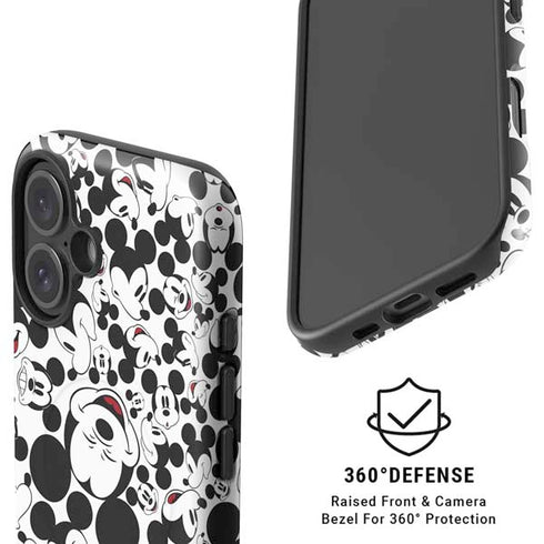 Disney Mickey Mouse Face Pattern iPhone 16 Magsafe Impact Case